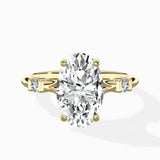 Angled Bypass Pave Solitaire Ring Engagement Ring - The Better Diamonds