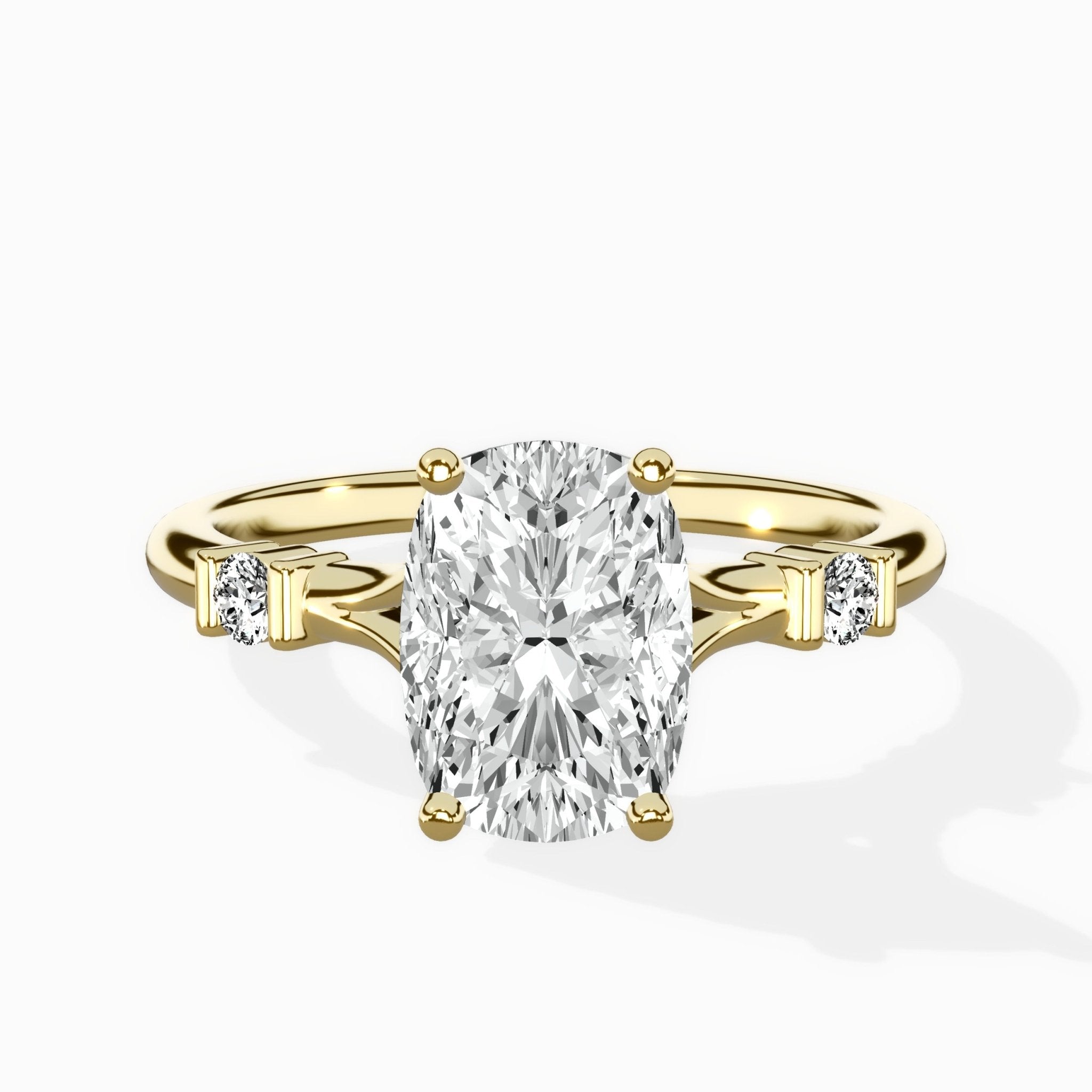 Angled Bypass Pave Solitaire Ring Engagement Ring - The Better Diamonds