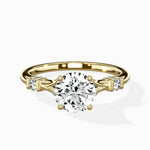 Angled Bypass Pave Solitaire Ring Engagement Ring - The Better Diamonds