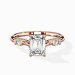 Angled Bypass Pave Solitaire Ring Engagement Ring - The Better Diamonds