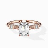 Angled Bypass Pave Solitaire Ring Engagement Ring - The Better Diamonds