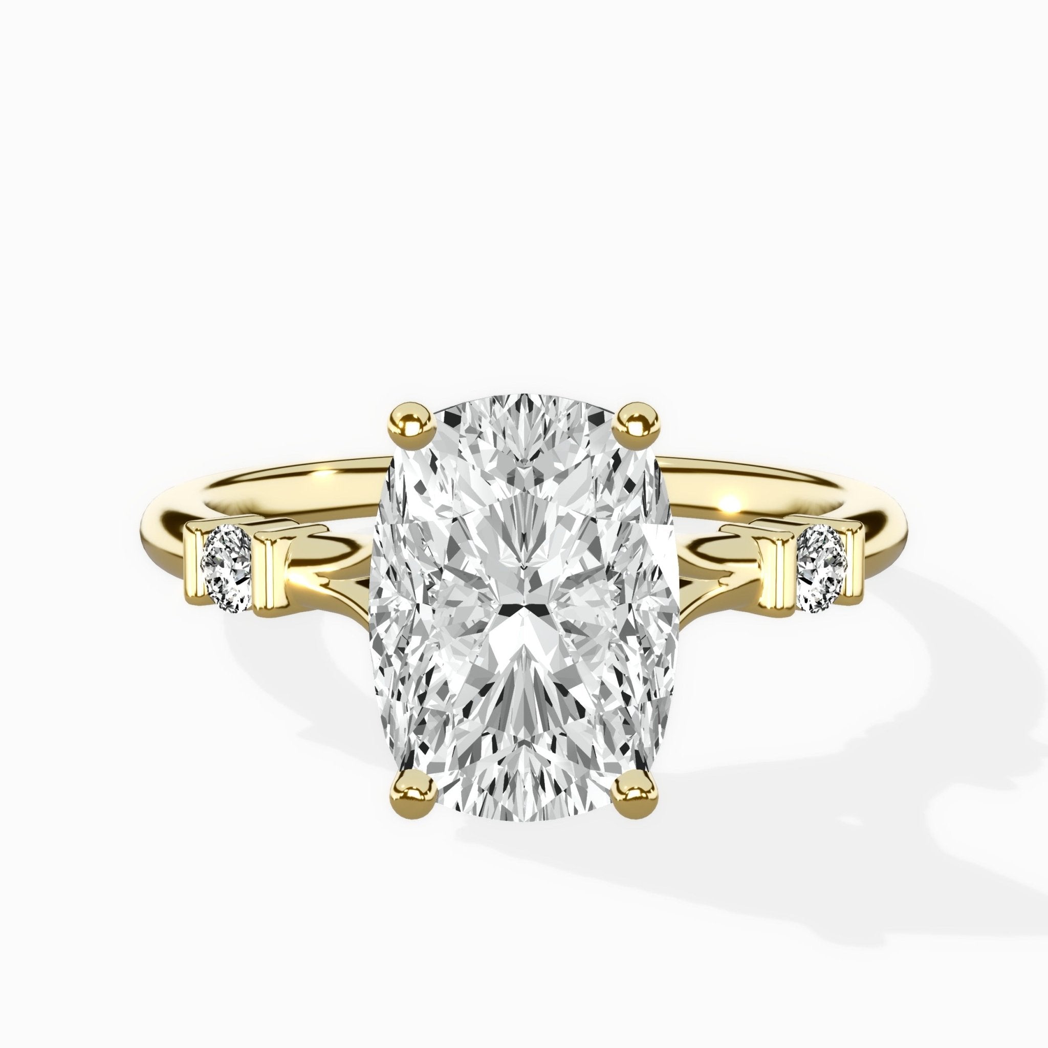 Angled Bypass Pave Solitaire Ring Engagement Ring - The Better Diamonds