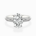 Bali Vintage Style 1.56 ct Oval Engagement Ring in White Gold - The Better Diamonds