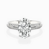 Bali Vintage Style 1.56 ct Oval Engagement Ring in White Gold - The Better Diamonds