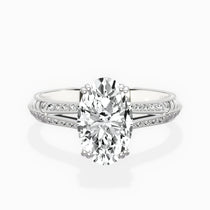 Bali Vintage Style 1.56 ct Oval Engagement Ring in White Gold - The Better Diamonds