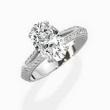 Bali Vintage Style 1.56 ct Oval Engagement Ring in White Gold - The Better Diamonds