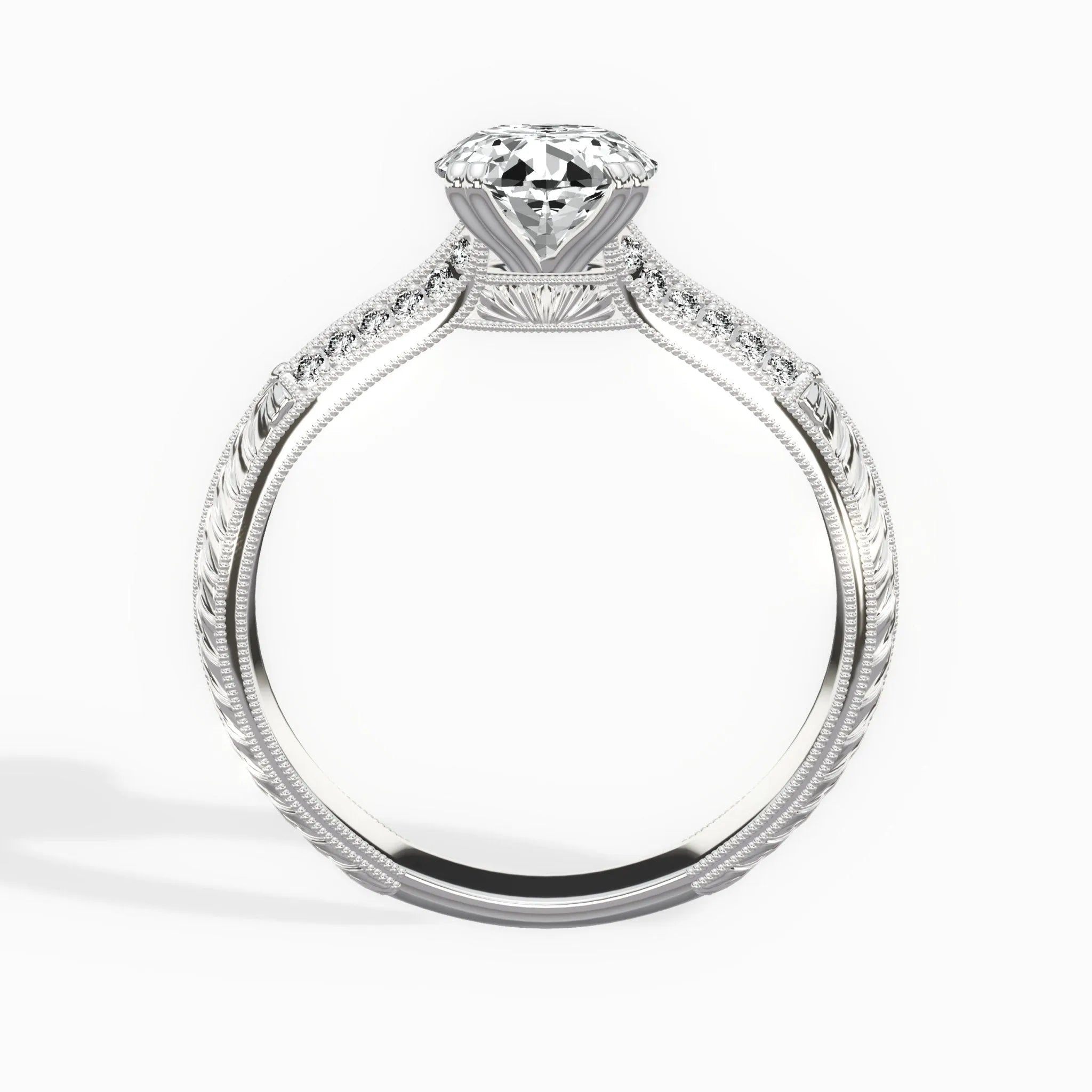 Bali Vintage Style 1.56 ct Oval Engagement Ring in White Gold - The Better Diamonds