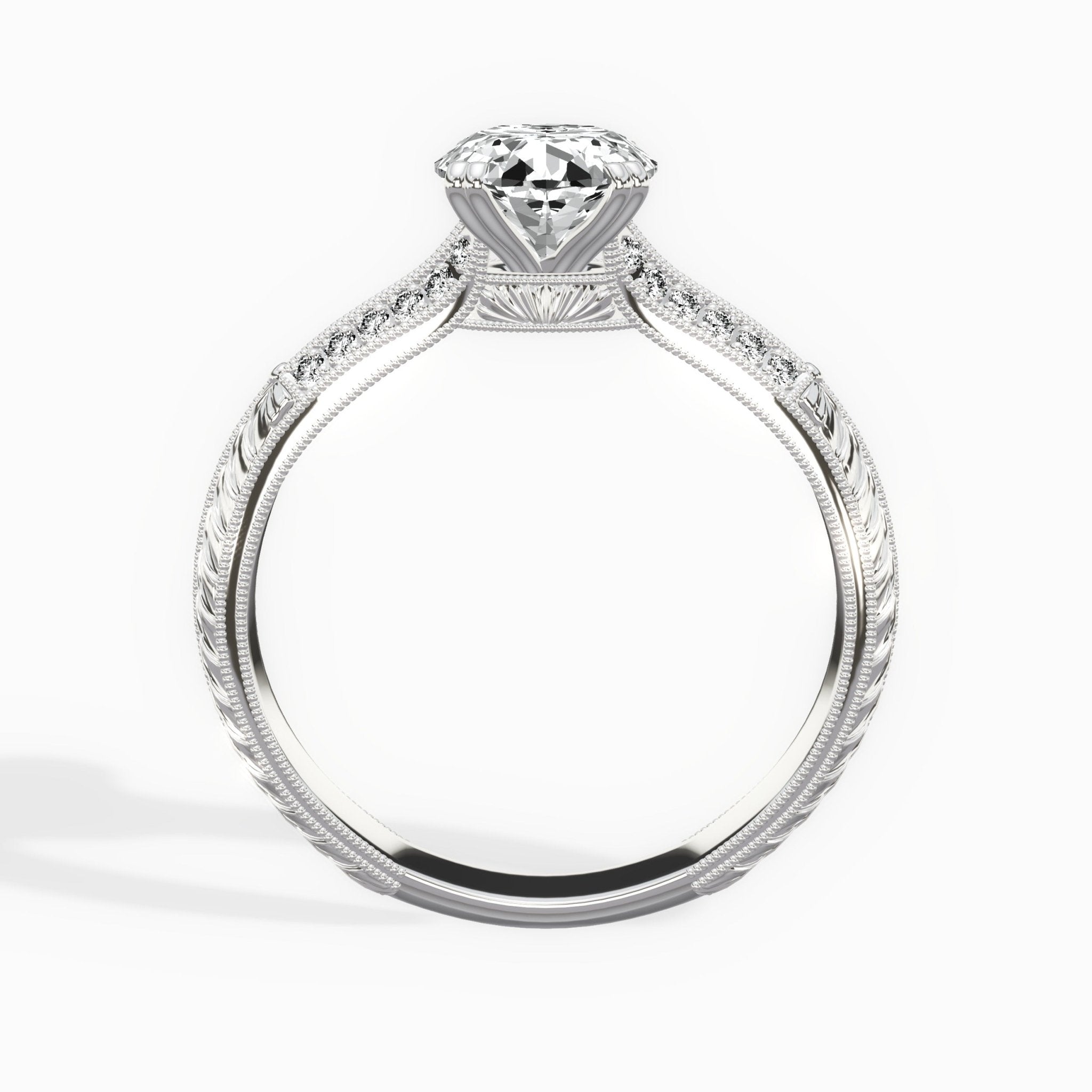 Bali Vintage Style 1.56 ct Oval Engagement Ring in White Gold - The Better Diamonds