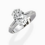 Bali Vintage Style 1.56 ct Oval Lab Grown Diamond Engagement Ring in 14K White Gold - The Better Diamonds