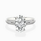 Bali Vintage Style 1.56 ct Oval Lab Grown Diamond Engagement Ring in 14K White Gold - The Better Diamonds