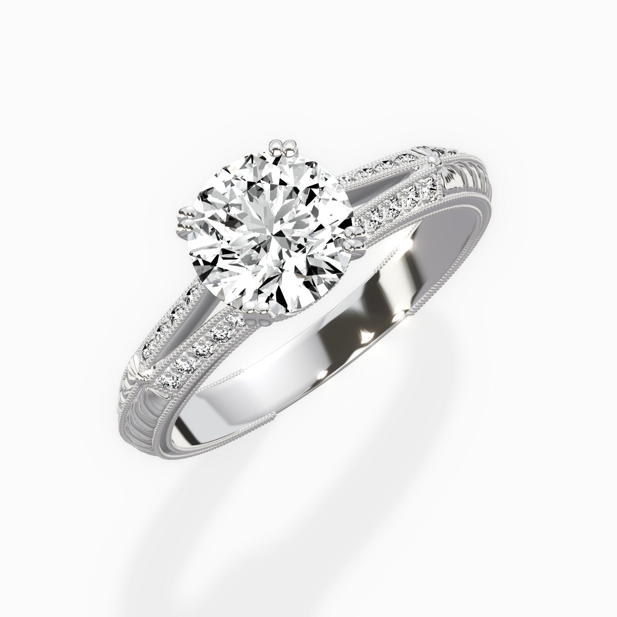 Bali Vintage Style Engagement Ring - The Better Diamonds