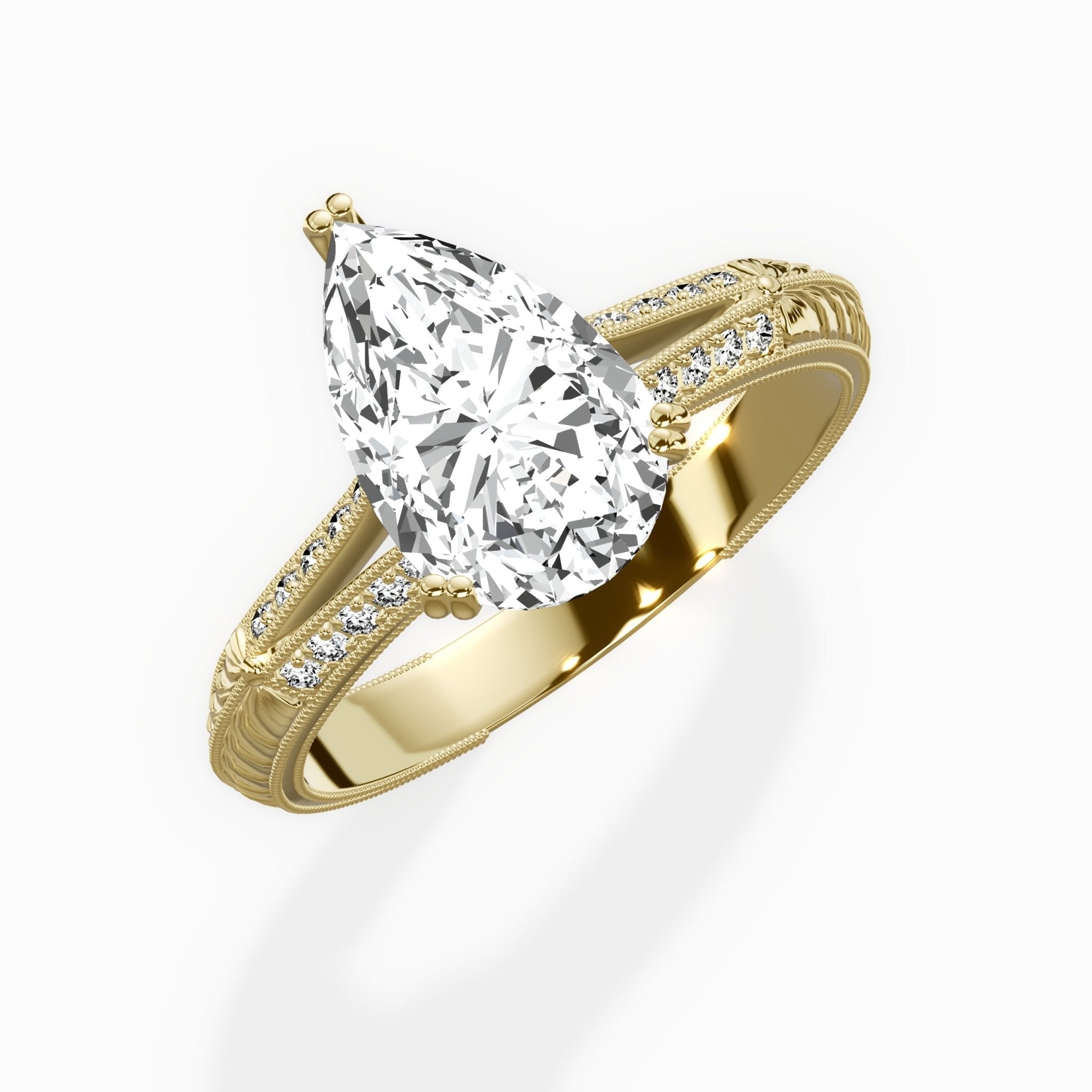 Bali Vintage Style Engagement Ring - The Better Diamonds