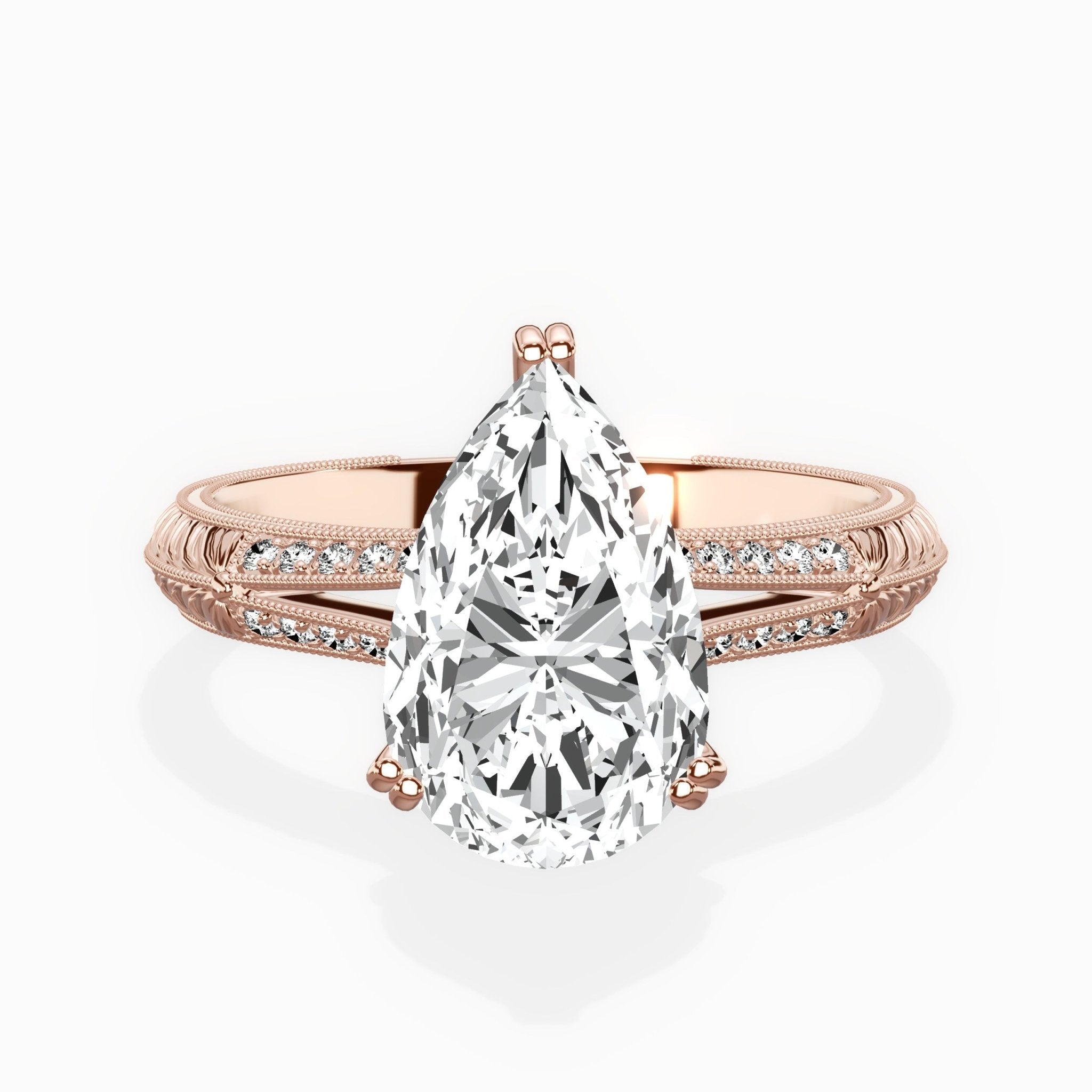 Bali Vintage Style Engagement Ring - The Better Diamonds