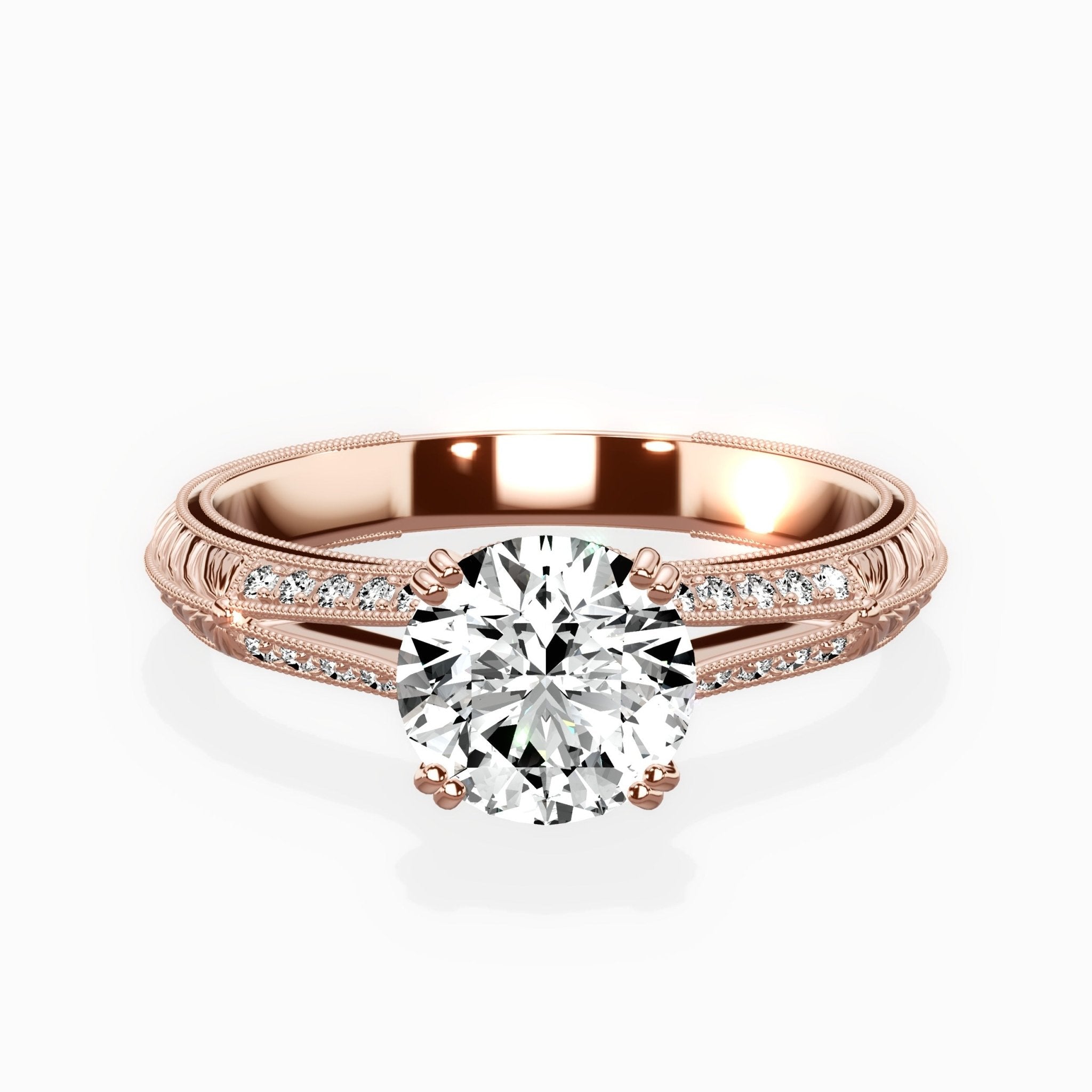 Bali Vintage Style Engagement Ring - The Better Diamonds