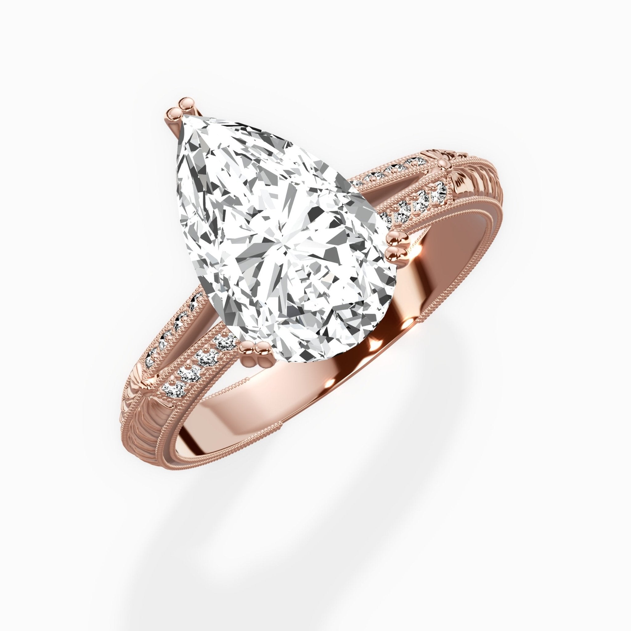 Bali Vintage Style Engagement Ring - The Better Diamonds