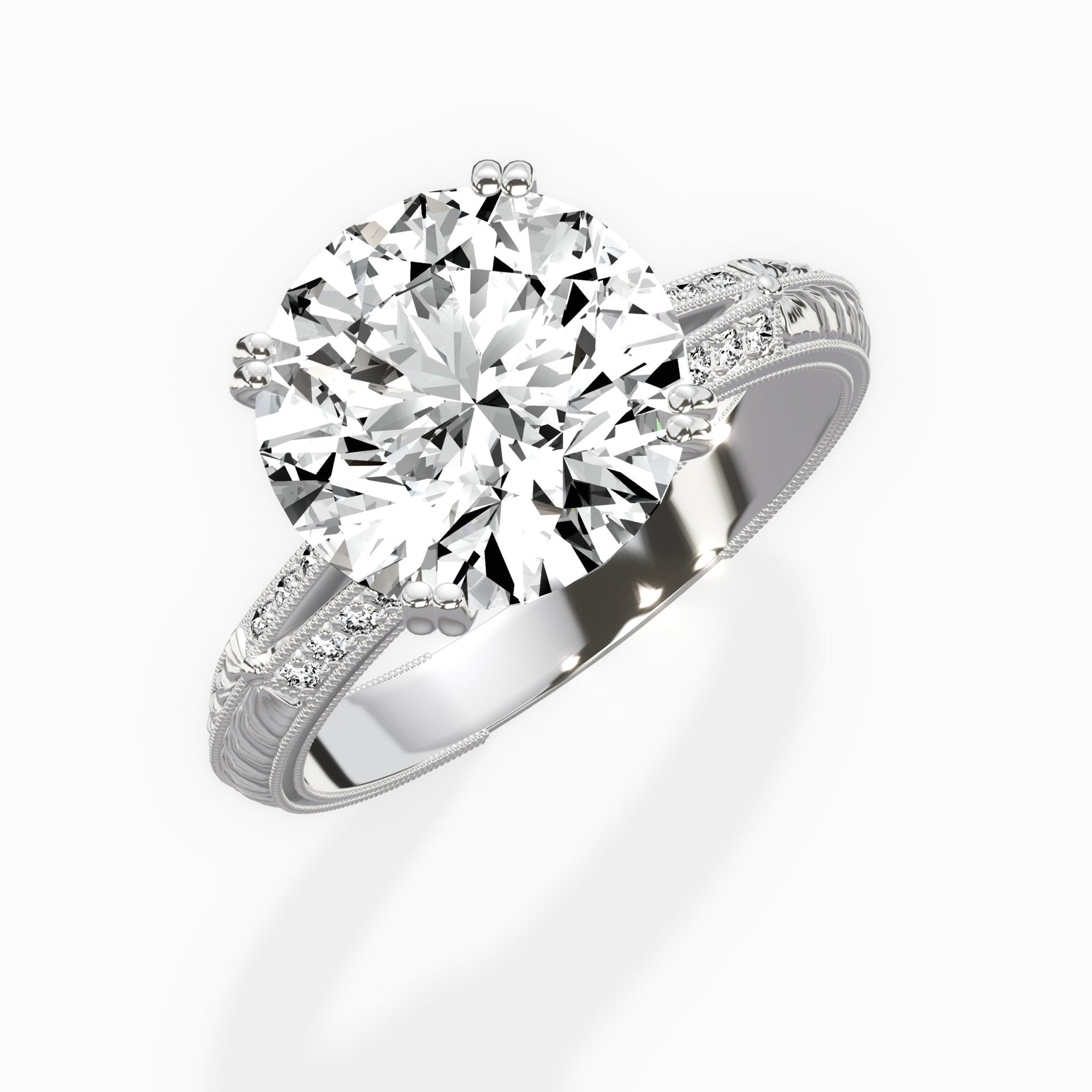 Bali Vintage Style Engagement Ring - The Better Diamonds