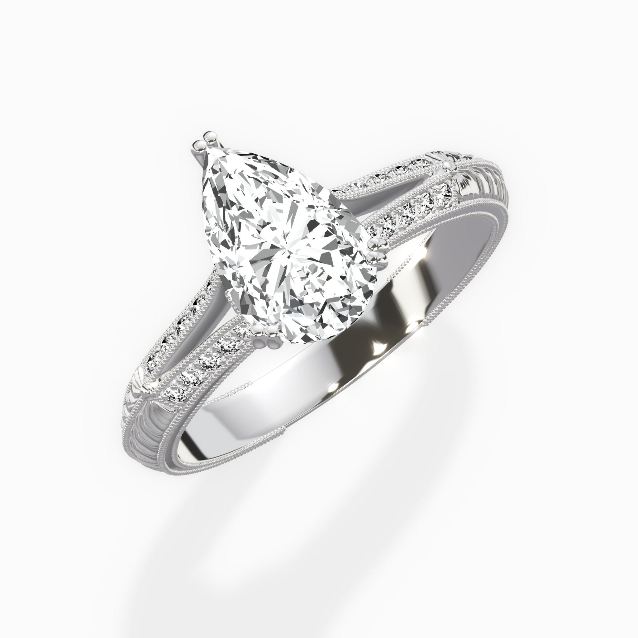 Bali Vintage Style Engagement Ring - The Better Diamonds