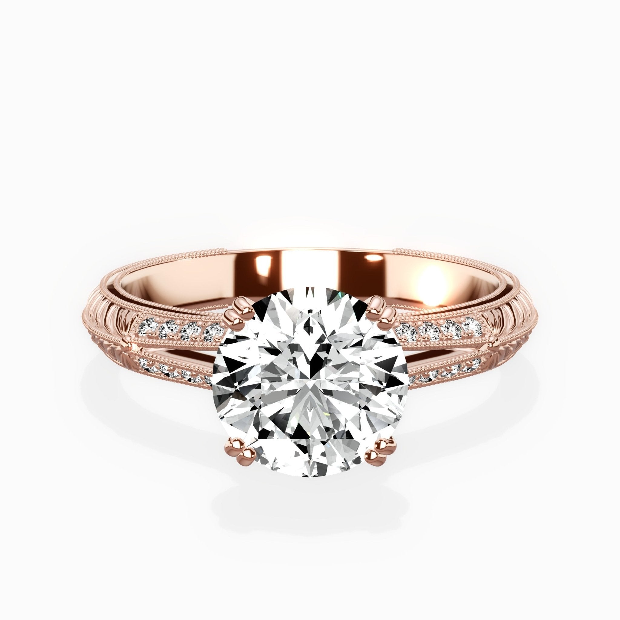 Bali Vintage Style Engagement Ring - The Better Diamonds