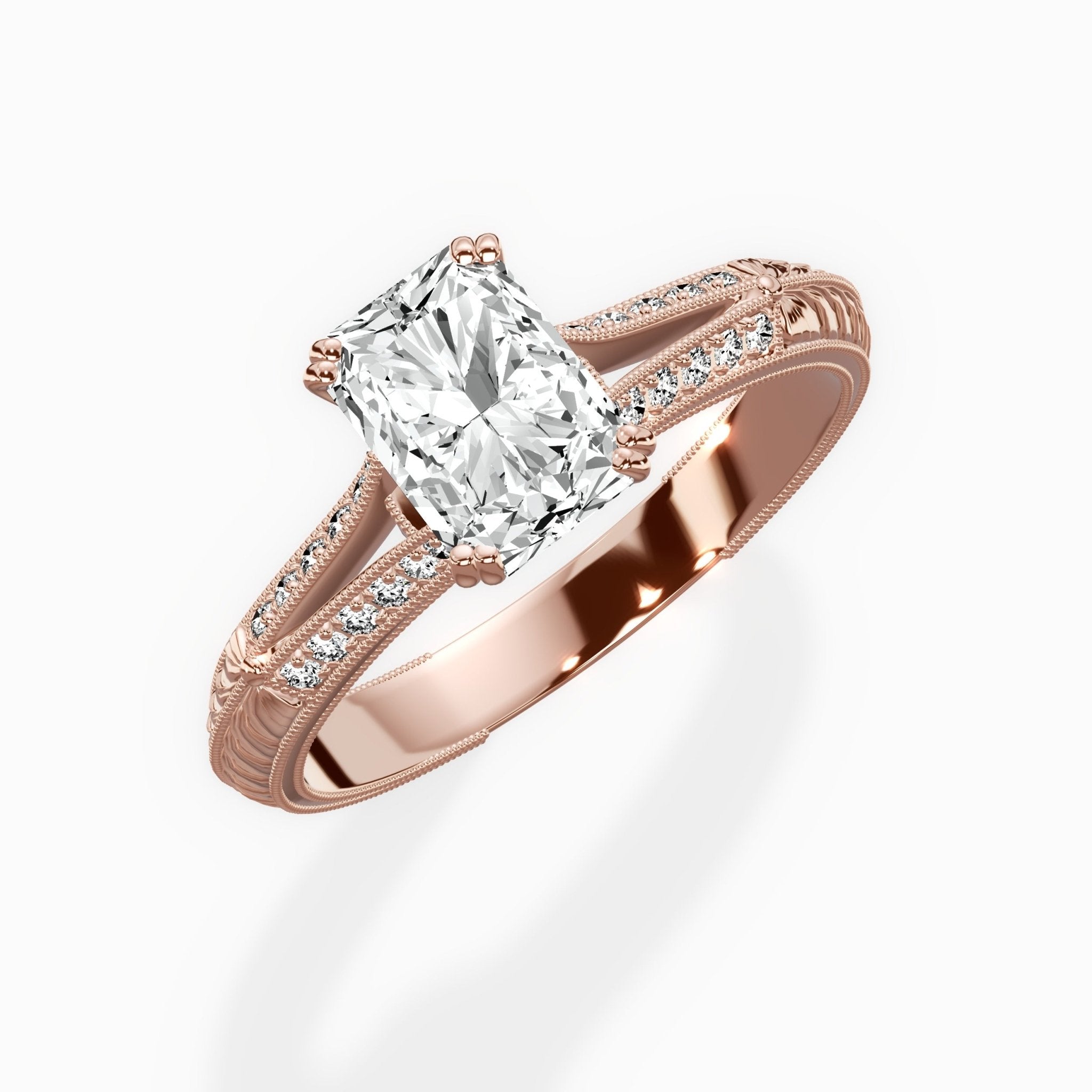 Bali Vintage Style Engagement Ring - The Better Diamonds