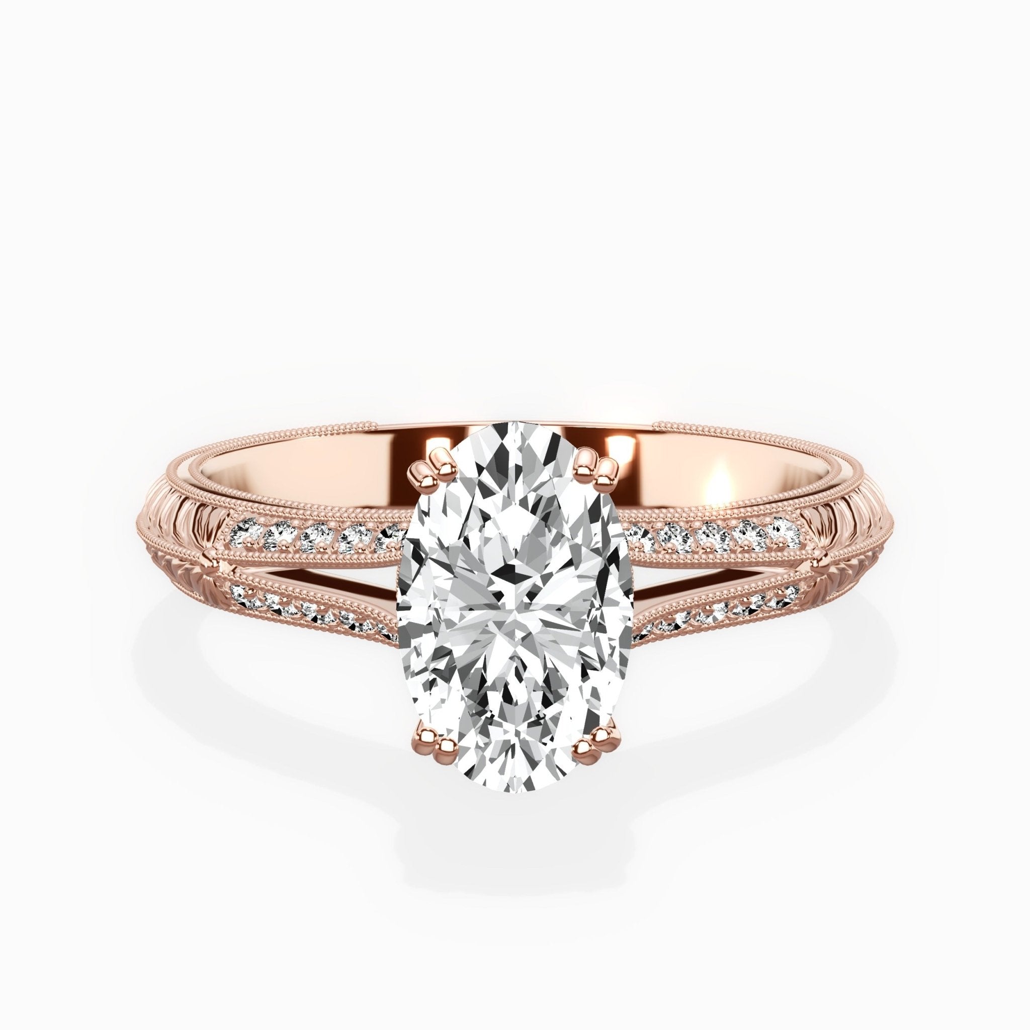 Bali Vintage Style Engagement Ring - The Better Diamonds