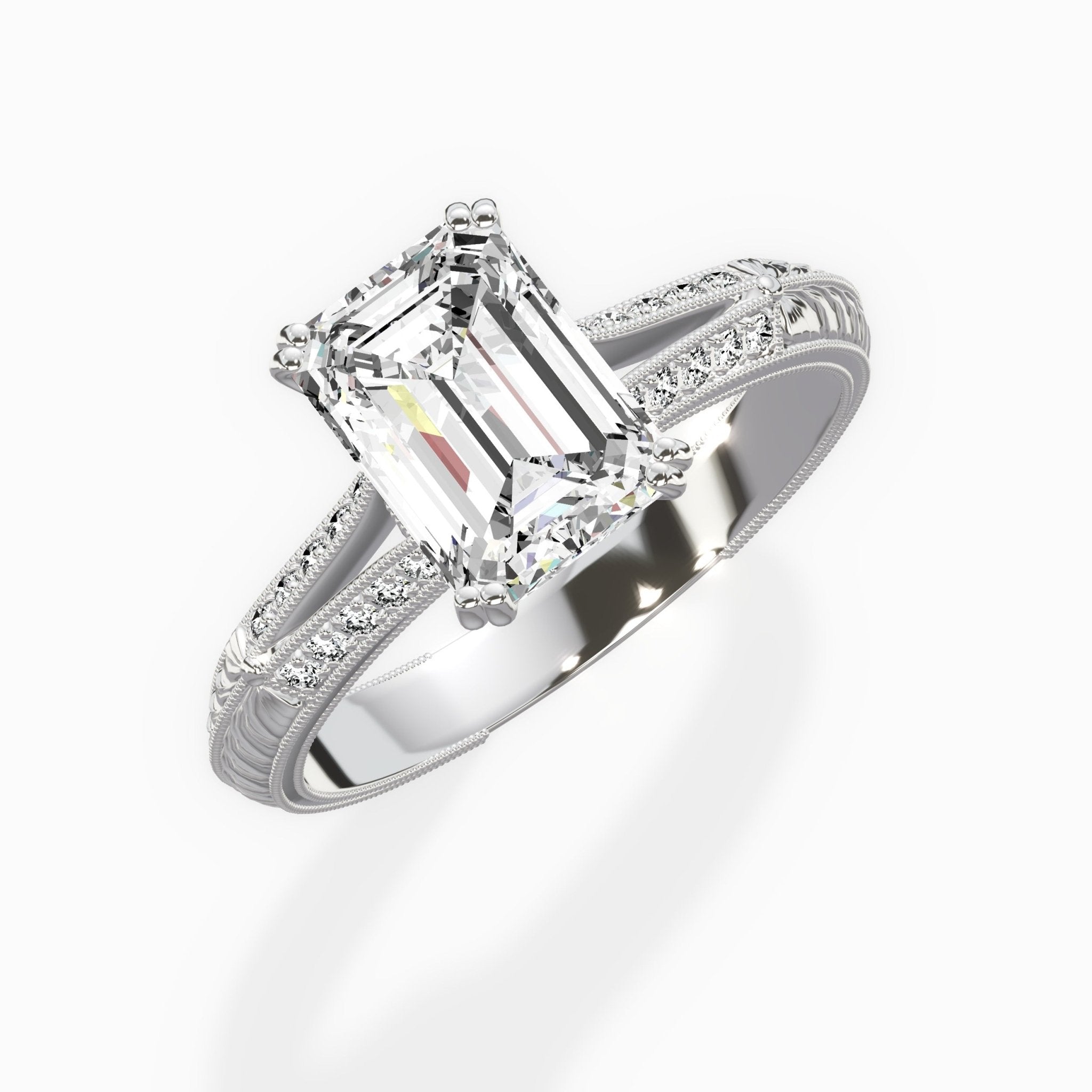 Bali Vintage Style Engagement Ring - The Better Diamonds