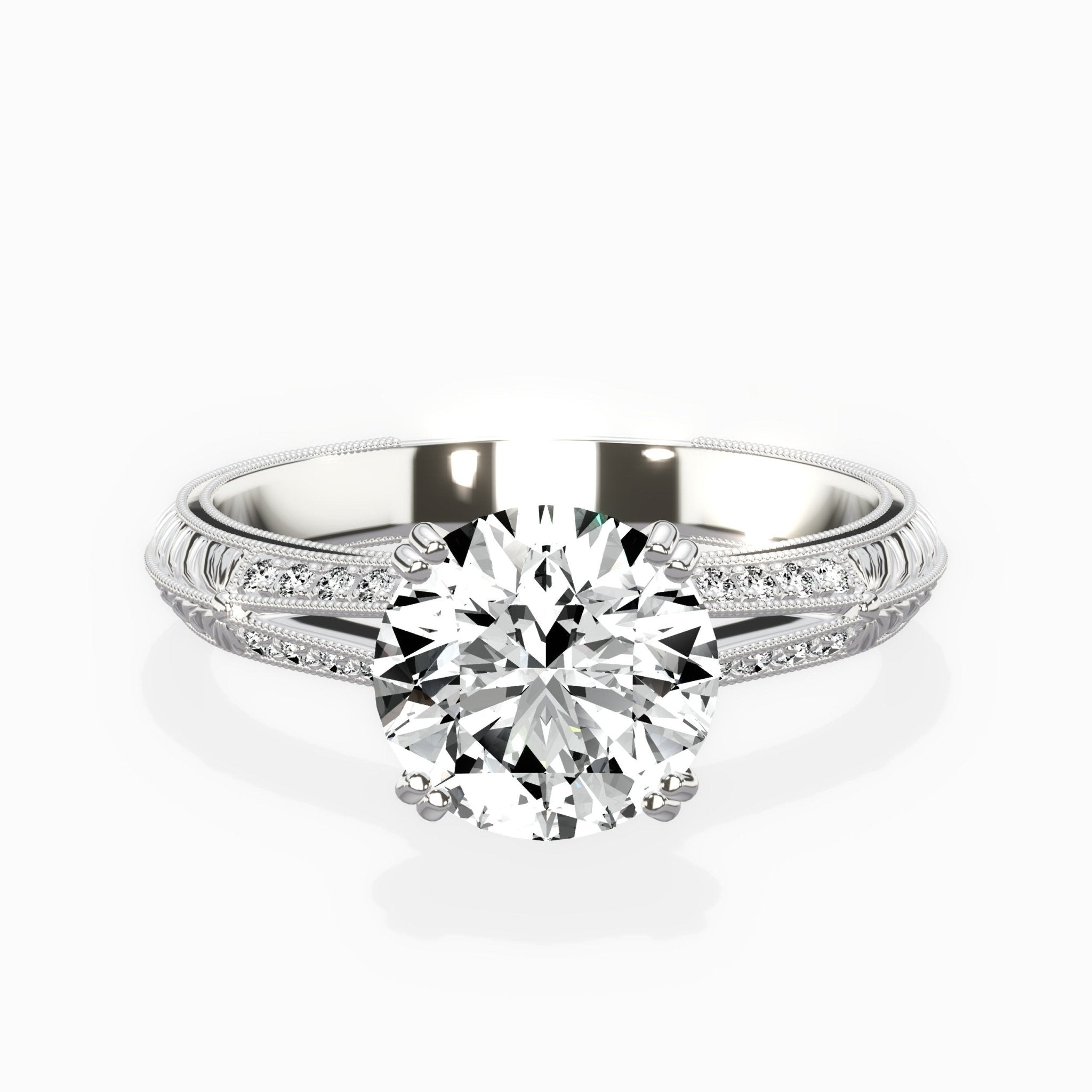 Bali Vintage Style Engagement Ring - The Better Diamonds