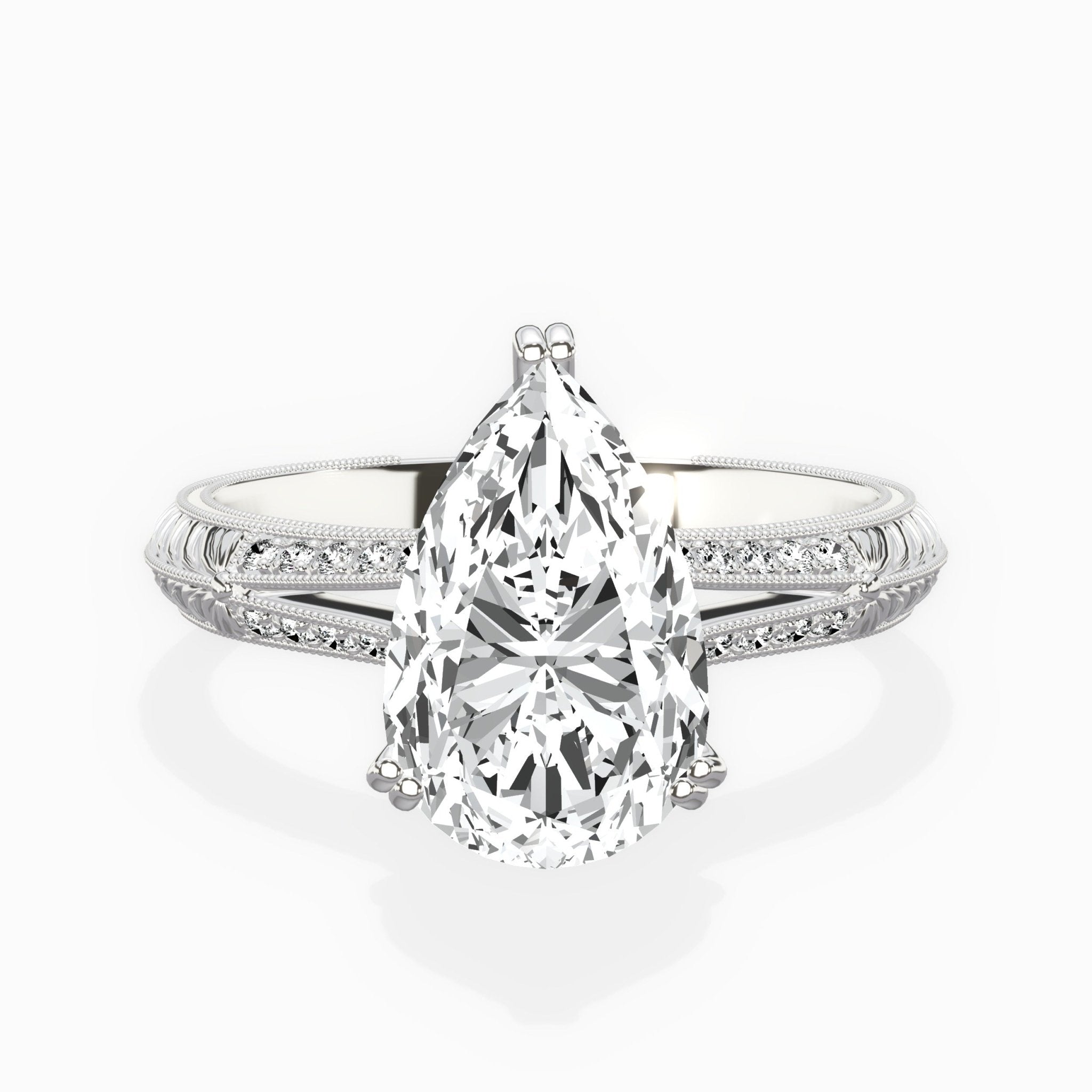 Bali Vintage Style Engagement Ring - The Better Diamonds