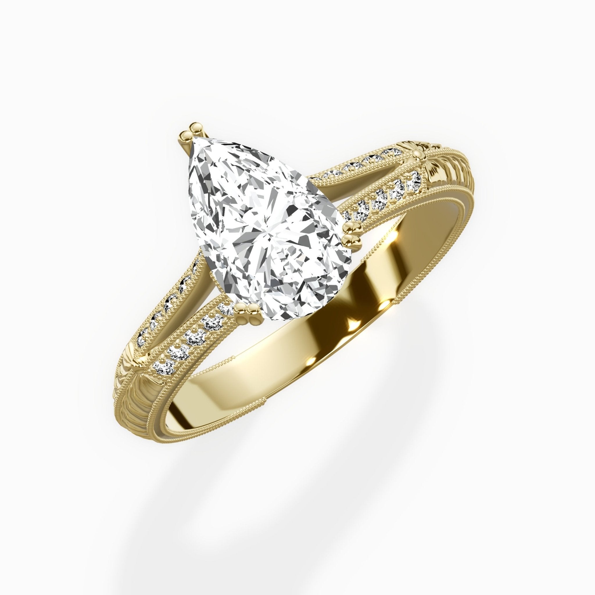 Bali Vintage Style Engagement Ring - The Better Diamonds