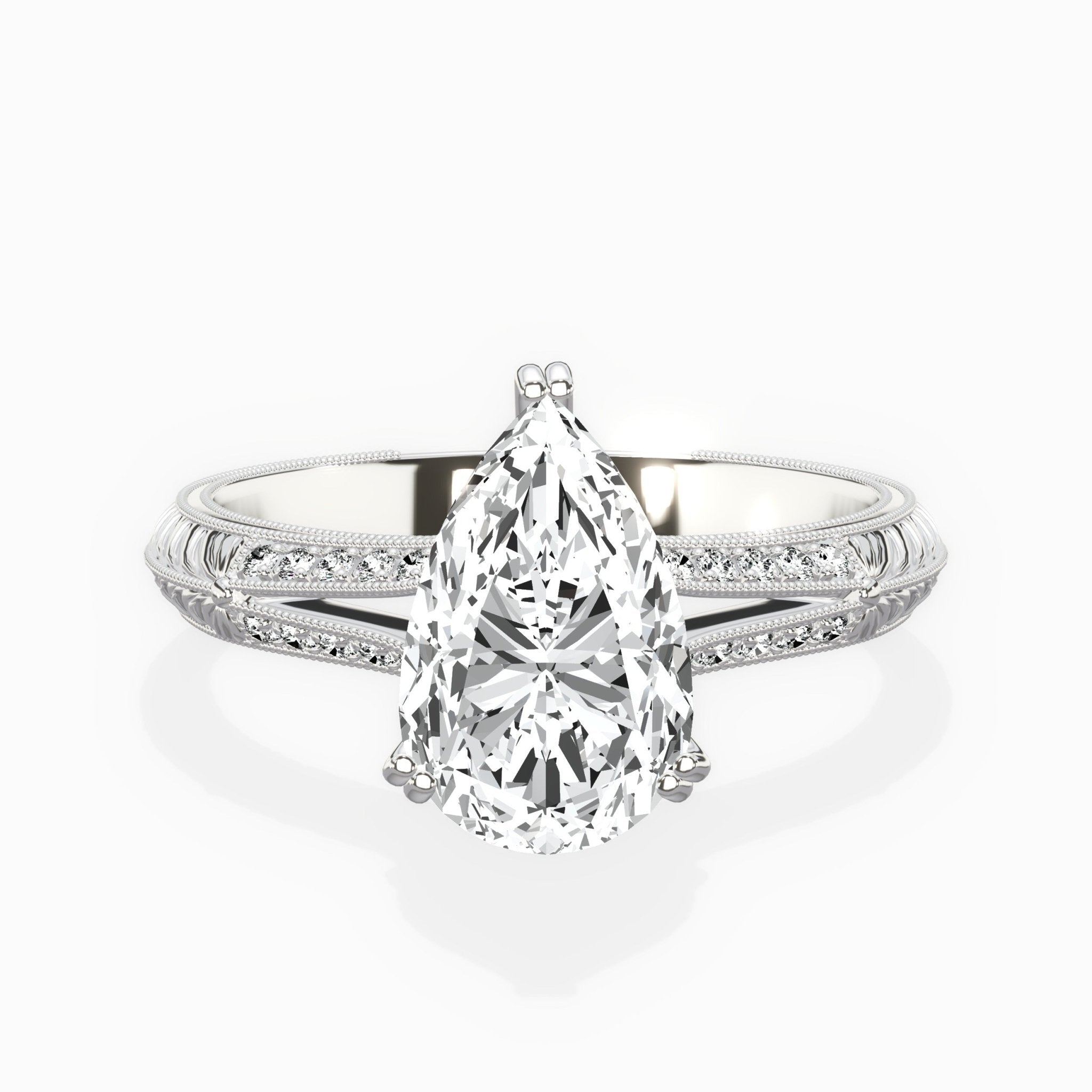 Bali Vintage Style Engagement Ring - The Better Diamonds