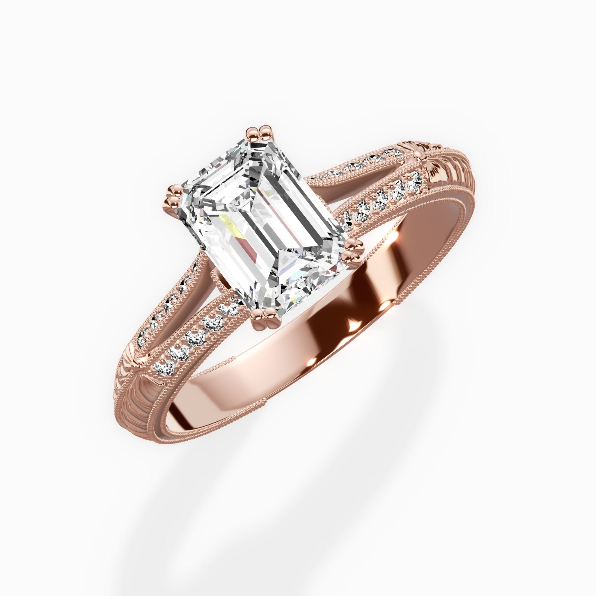 Bali Vintage Style Engagement Ring - The Better Diamonds