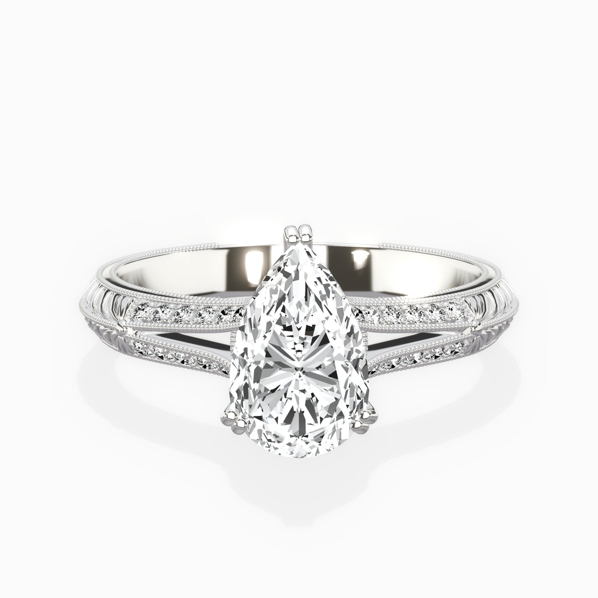 Bali Vintage Style Engagement Ring - The Better Diamonds