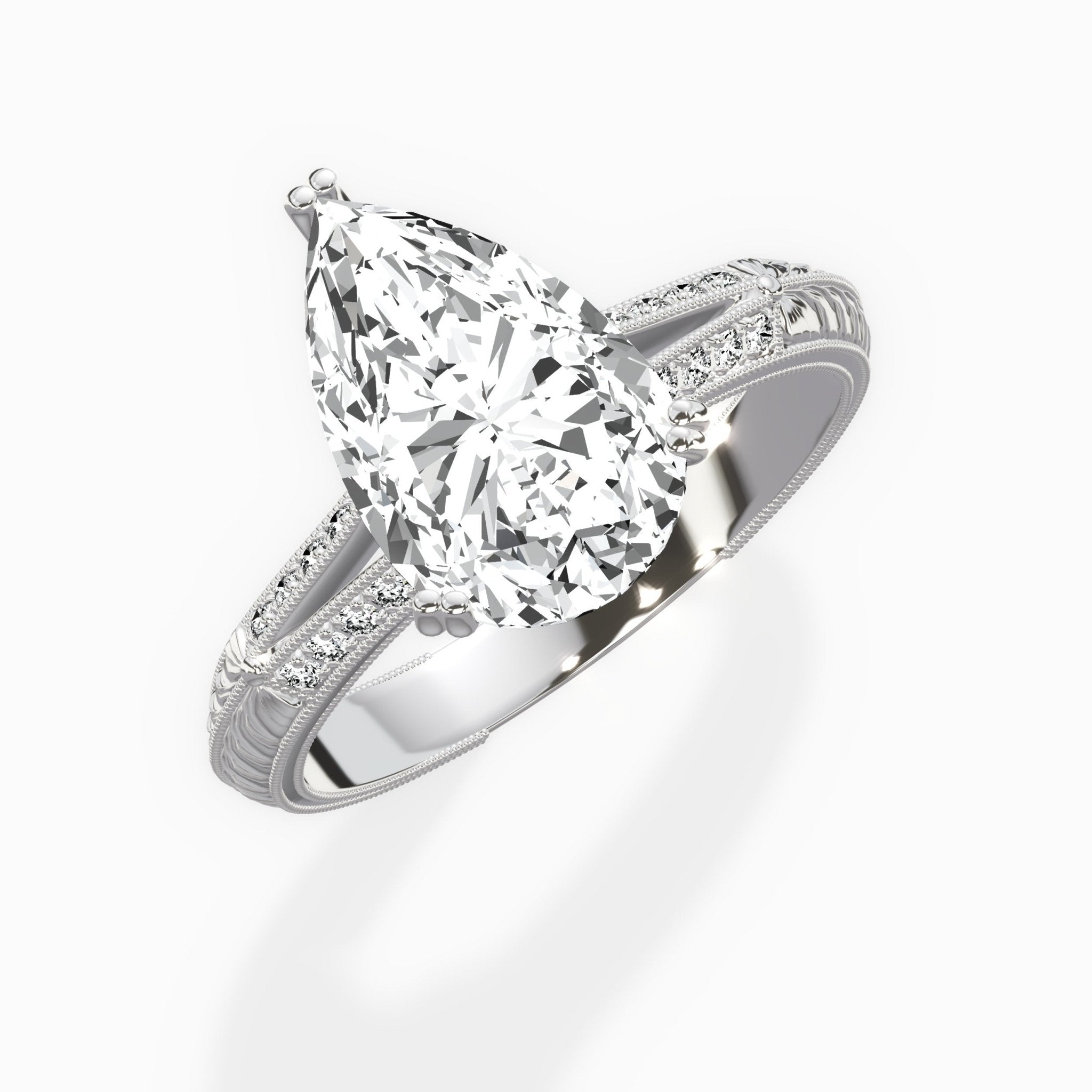 Bali Vintage Style Engagement Ring - The Better Diamonds