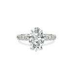 Bezel Vintage Style 2.07 ct Oval Engagement Ring in White Gold - The Better Diamonds