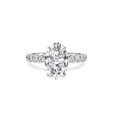 Bezel Vintage Style 2.07 ct Oval Engagement Ring in White Gold - The Better Diamonds