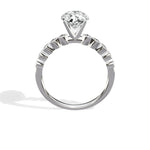 Bezel Vintage Style 2.07 ct Oval Engagement Ring in White Gold - The Better Diamonds