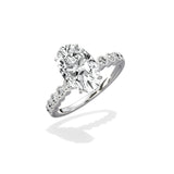 Bezel Vintage Style 2.07 ct Oval Engagement Ring in White Gold - The Better Diamonds