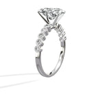 Bezel Vintage Style 2.07 ct Oval Engagement Ring in White Gold - The Better Diamonds