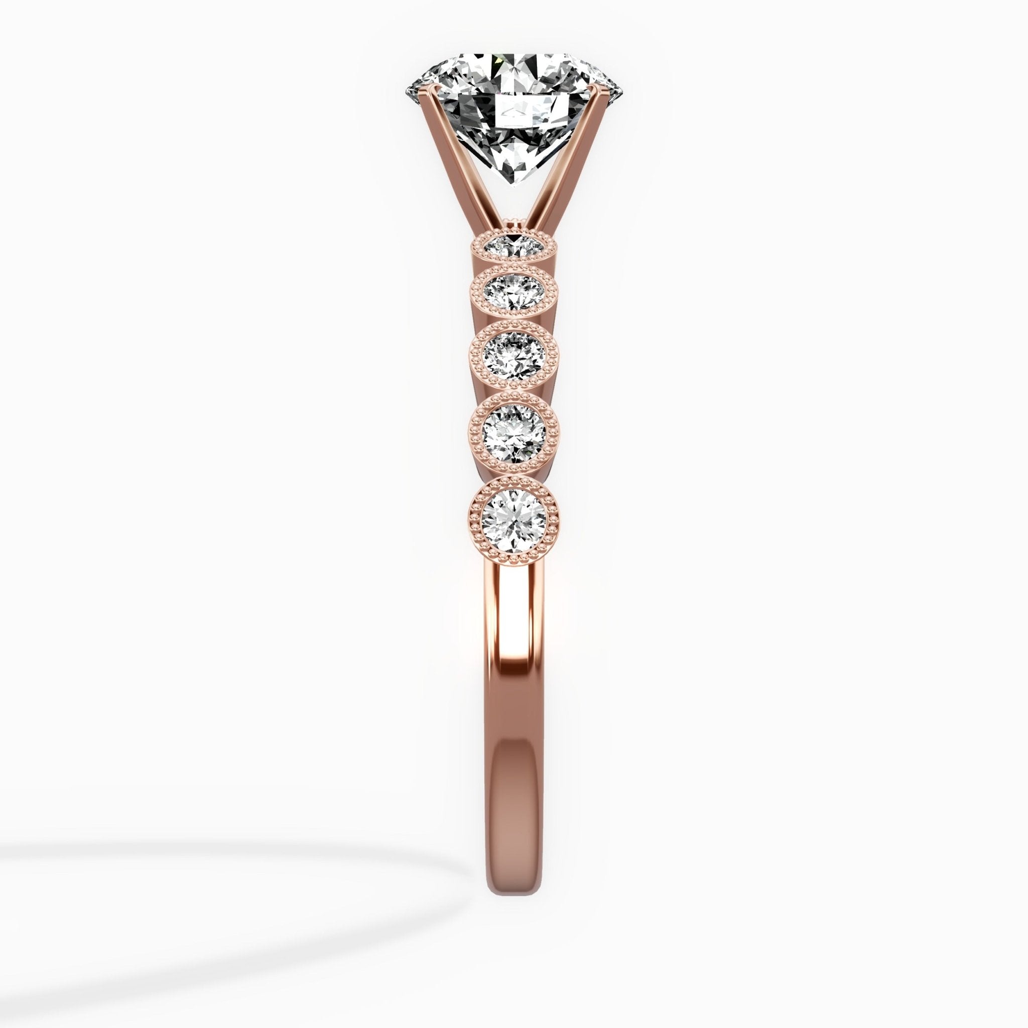 Bezel Vintage Style Engagement Ring - The Better Diamonds