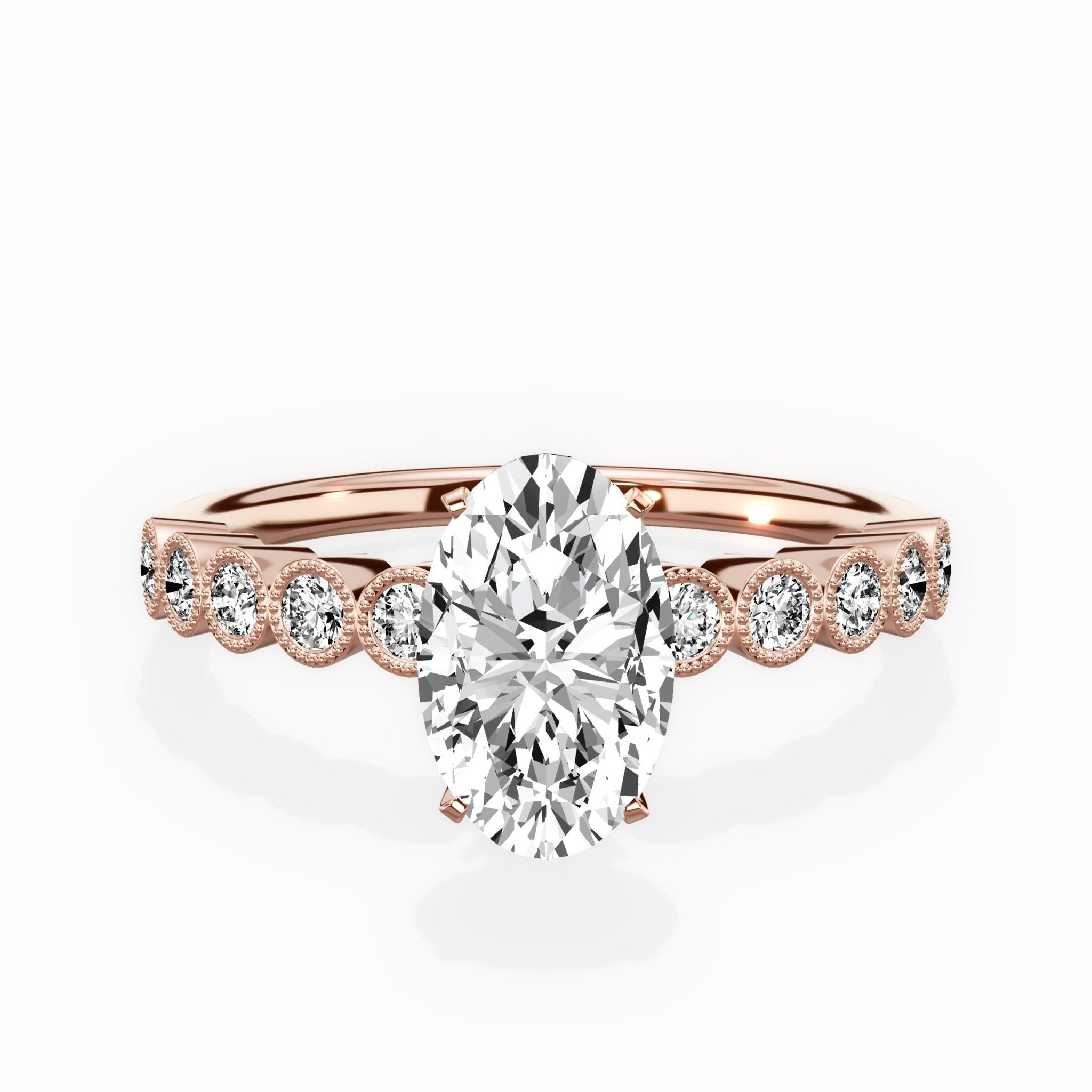 Bezel Vintage Style Engagement Ring - The Better Diamonds