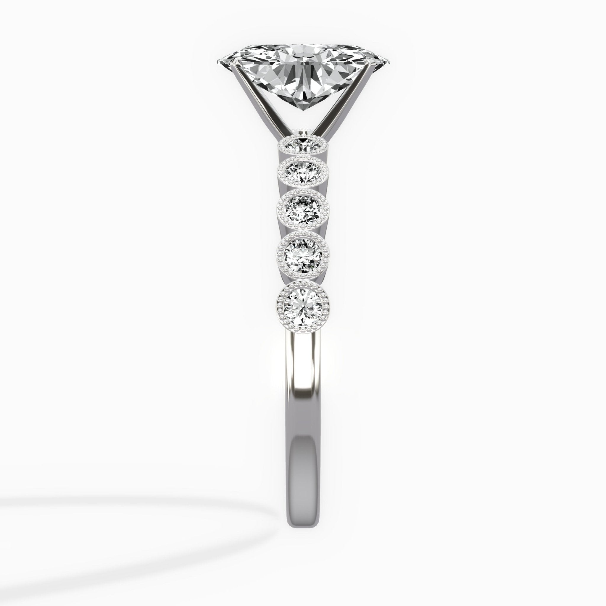 Bezel Vintage Style Engagement Ring - The Better Diamonds