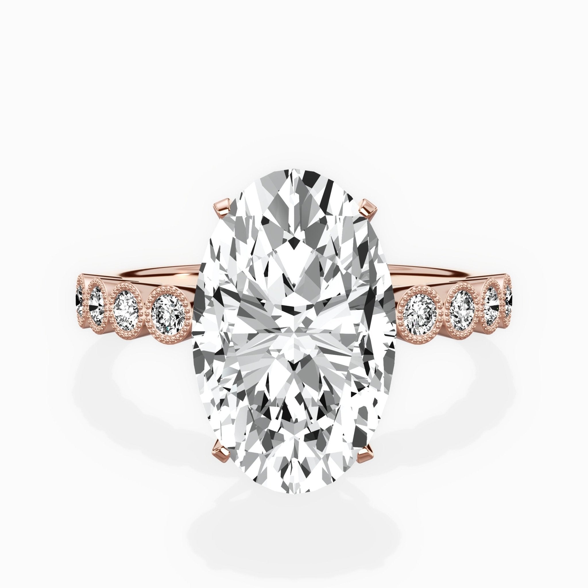 Bezel Vintage Style Engagement Ring - The Better Diamonds