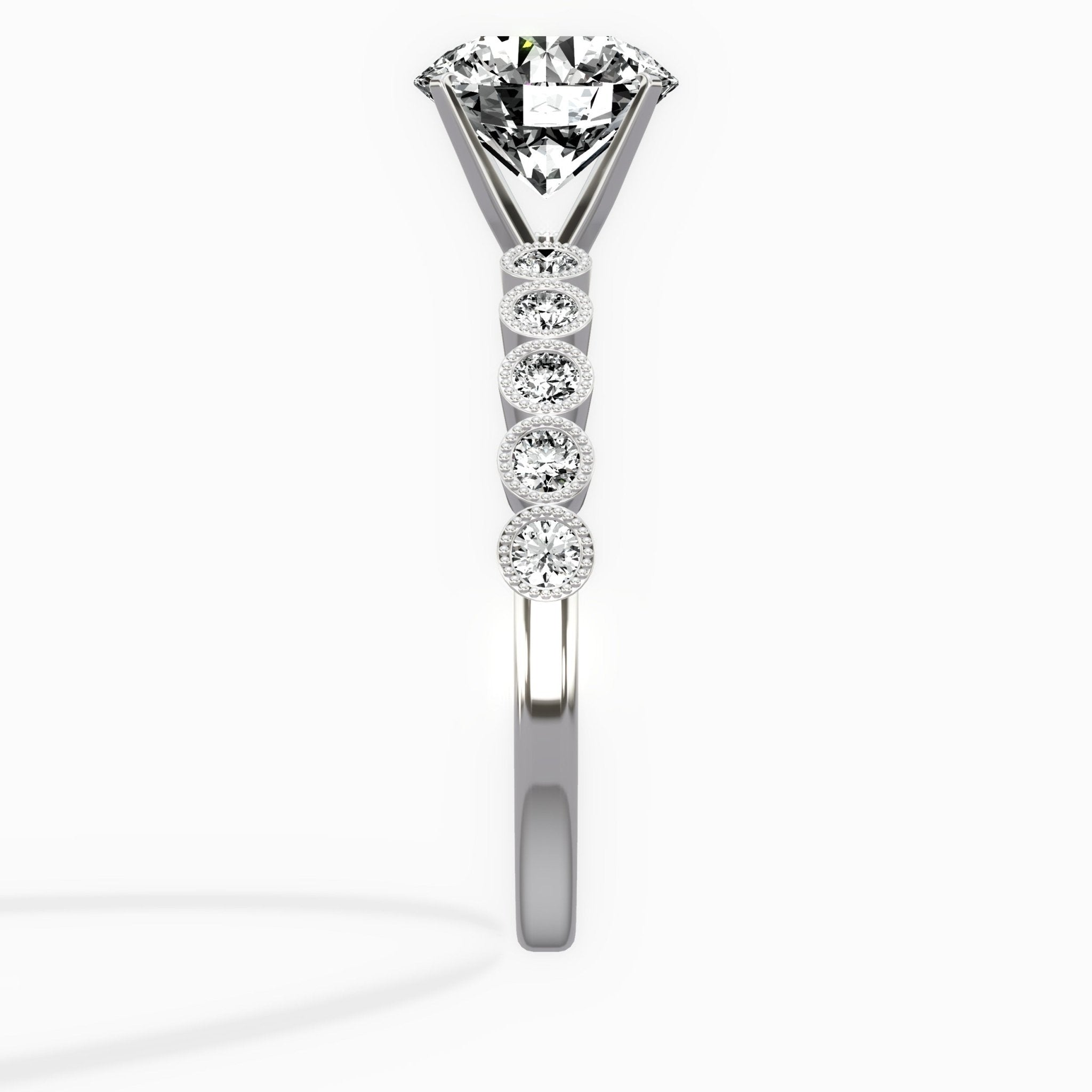 Bezel Vintage Style Engagement Ring - The Better Diamonds