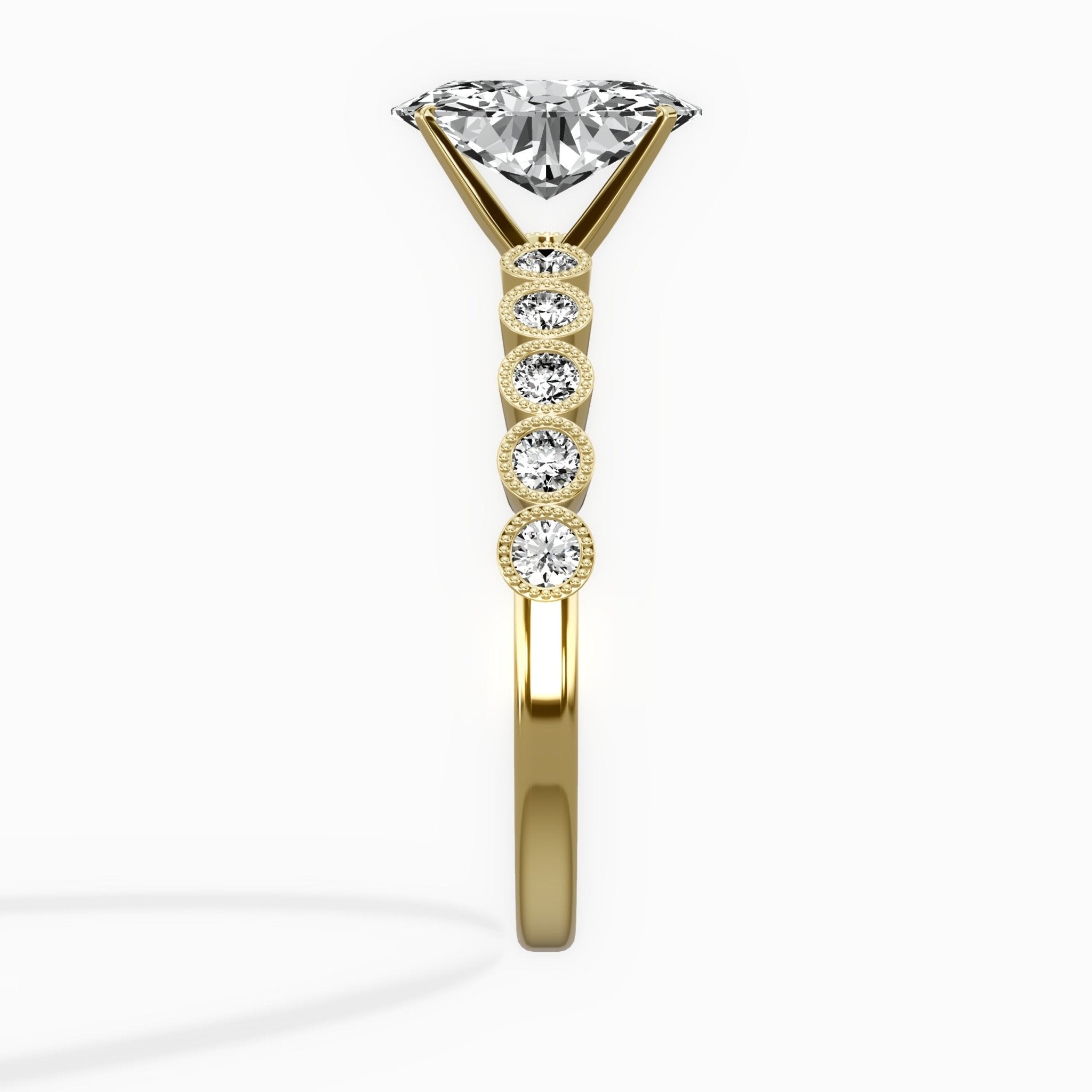 Bezel Vintage Style Engagement Ring - The Better Diamonds