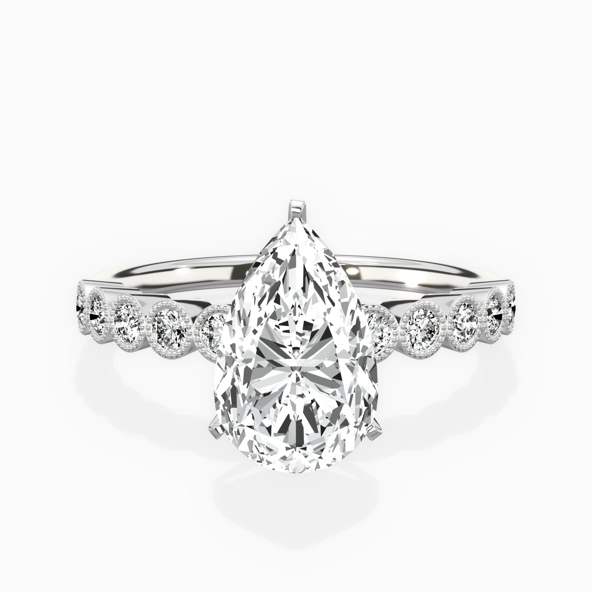 Bezel Vintage Style Engagement Ring - The Better Diamonds