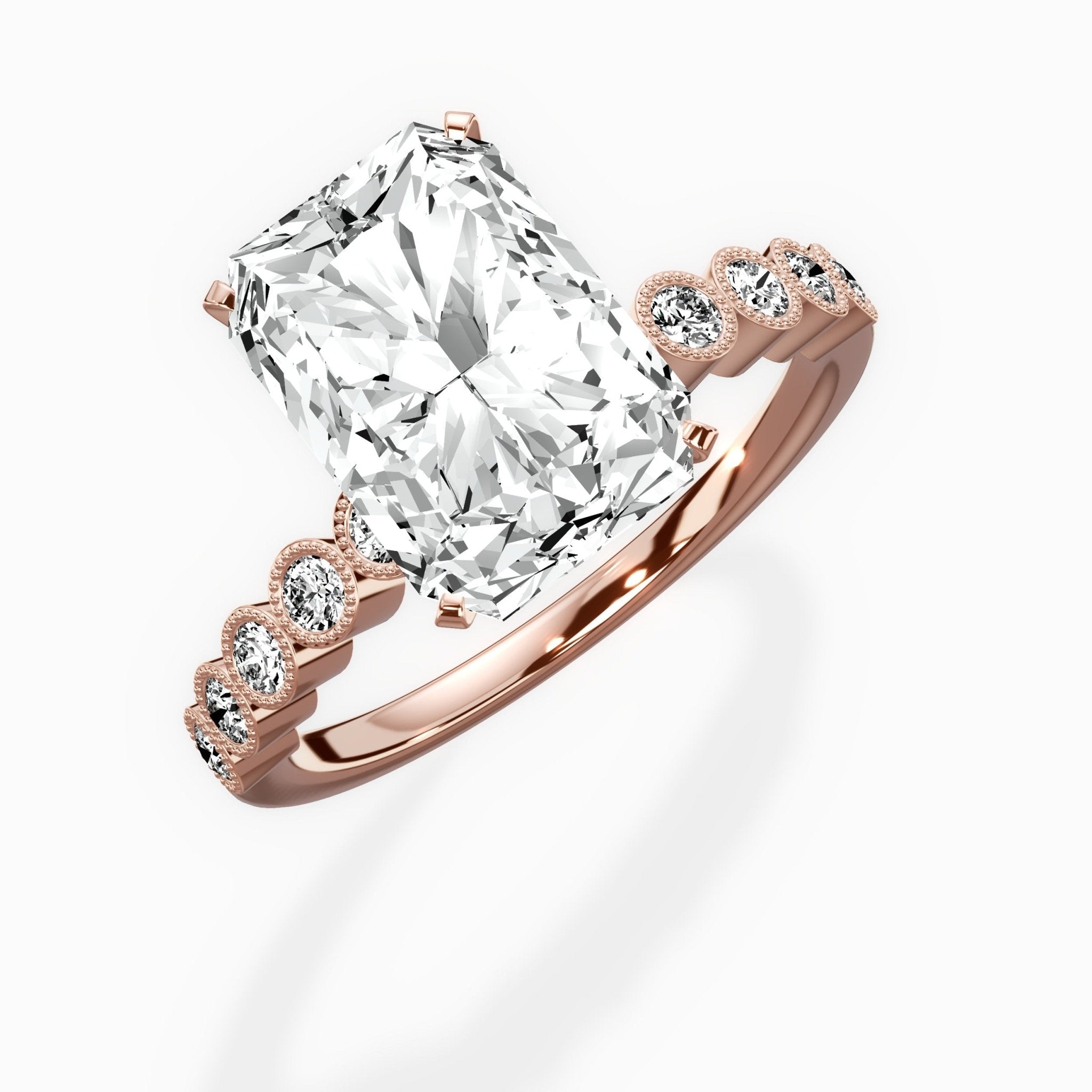 Bezel Vintage Style Engagement Ring - The Better Diamonds