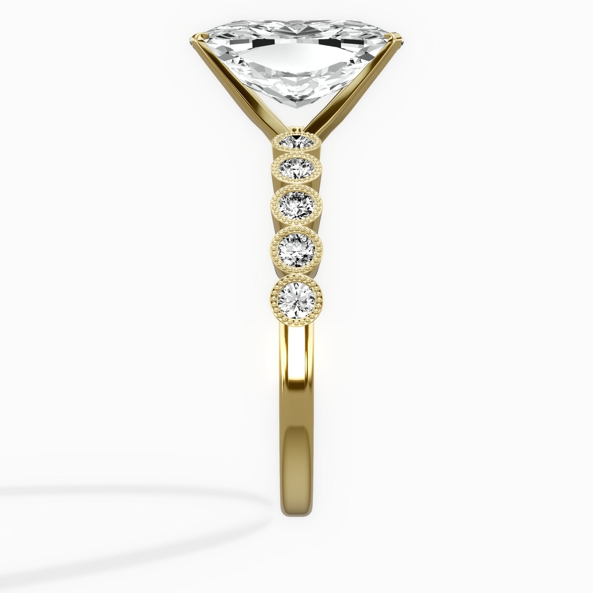 Bezel Vintage Style Engagement Ring - The Better Diamonds