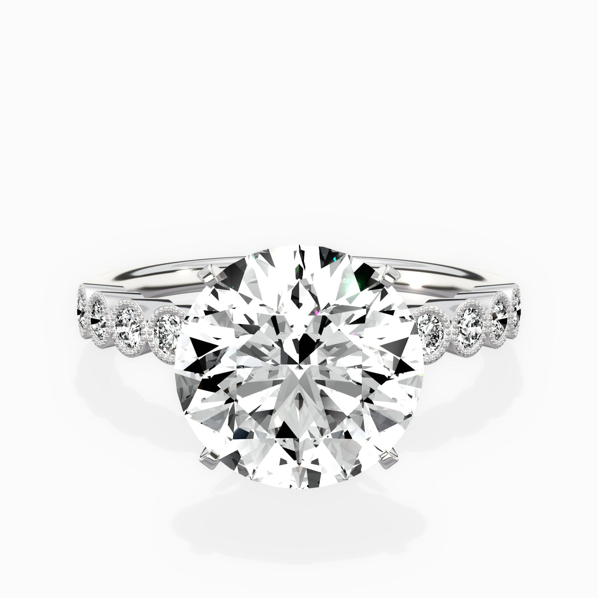 Bezel Vintage Style Engagement Ring - The Better Diamonds