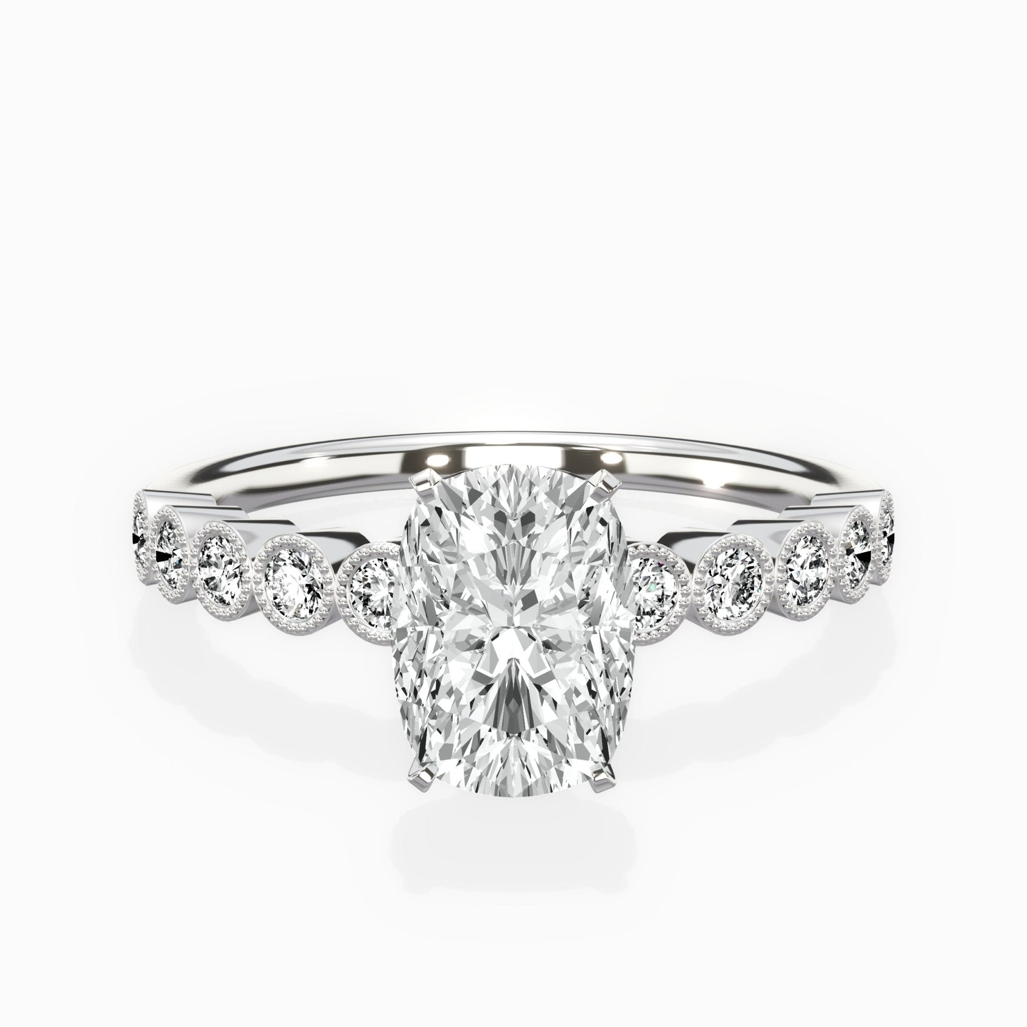 Bezel Vintage Style Engagement Ring - The Better Diamonds