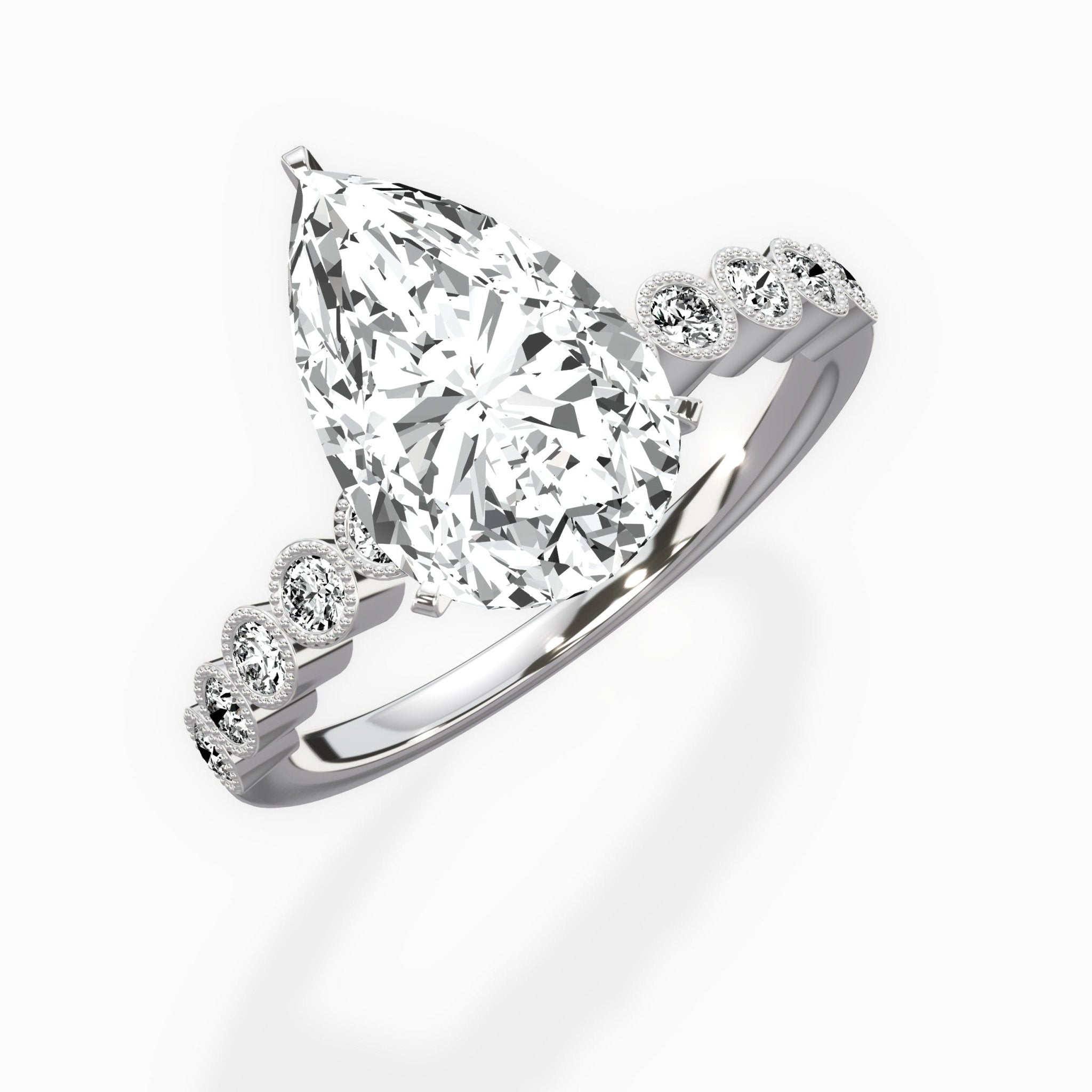 Bezel Vintage Style Engagement Ring - The Better Diamonds