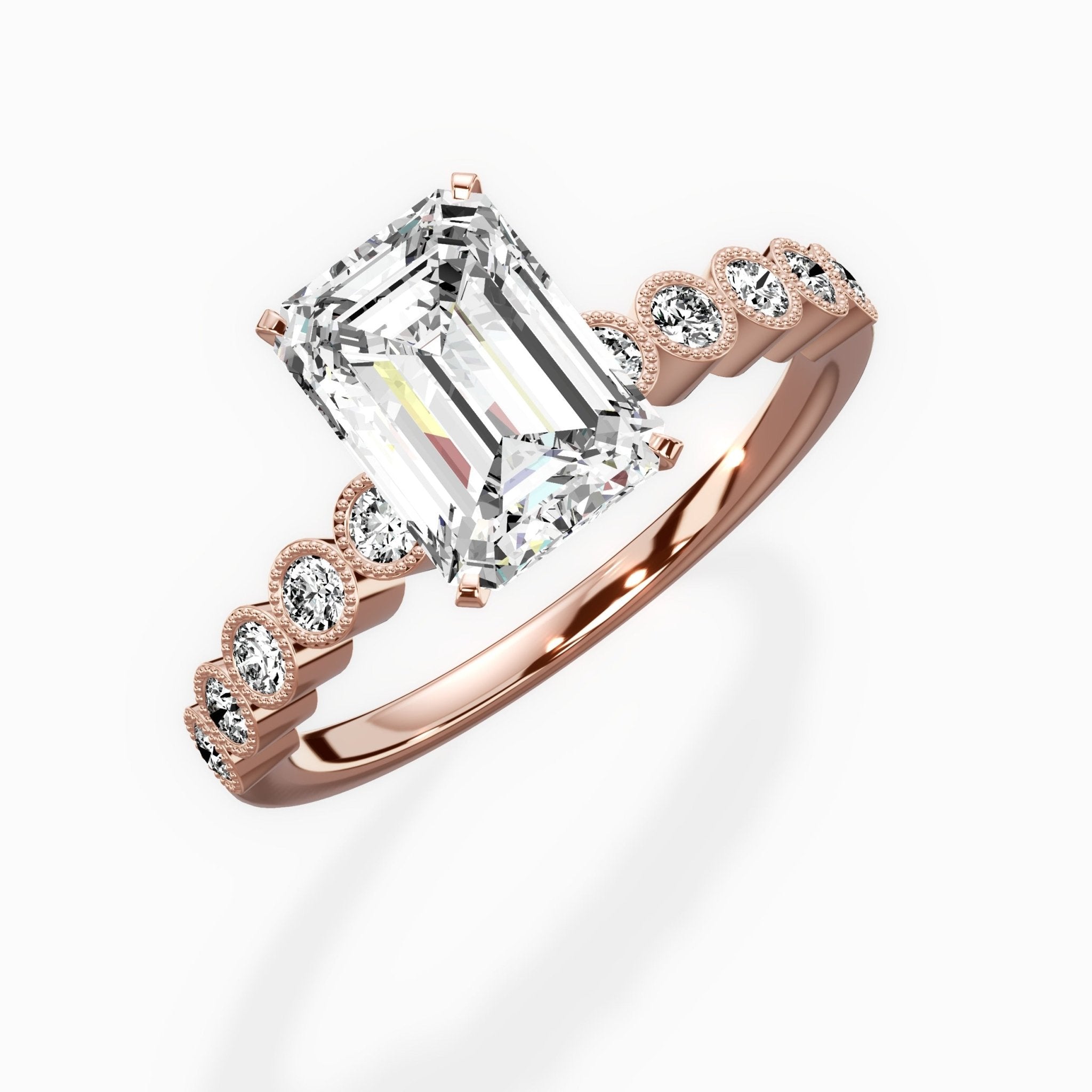 Bezel Vintage Style Engagement Ring - The Better Diamonds